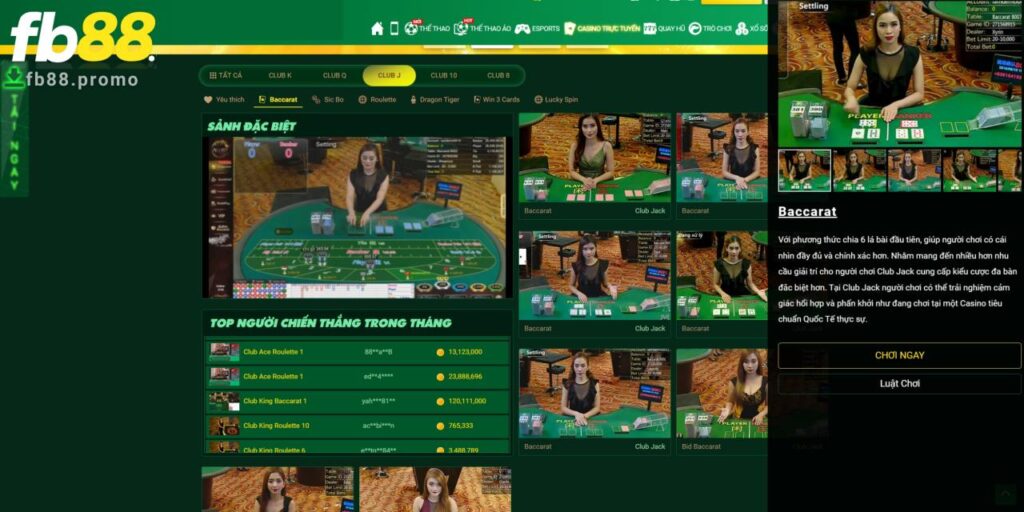 Dễ dàng tham gia Baccarat tại Fb88 hấp dẫn