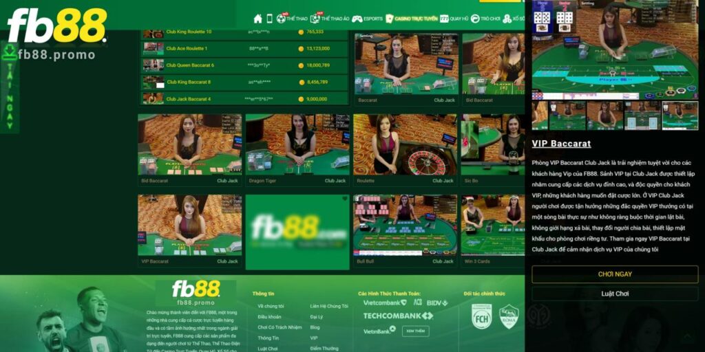 VIP Baccrat Fb88 đẳng cấp